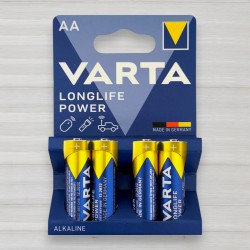 Батарейка лужна Varta Longlife Power alkaline LR6, AA, 1,5V, 4шт/уп